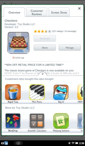 Nook app store post-purchase